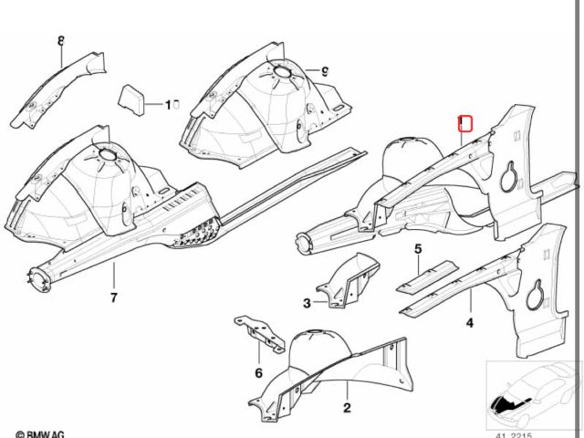 bontott BMW 3 E36 Jobb első Hossznyúlvány
