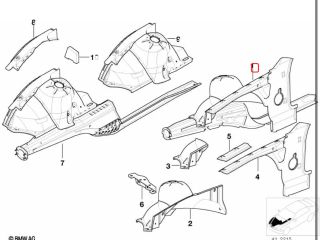 bontott BMW 3 E36 Jobb első Hossznyúlvány