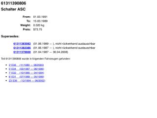 bontott BMW 3 E36 Kombinált Kapcsoló