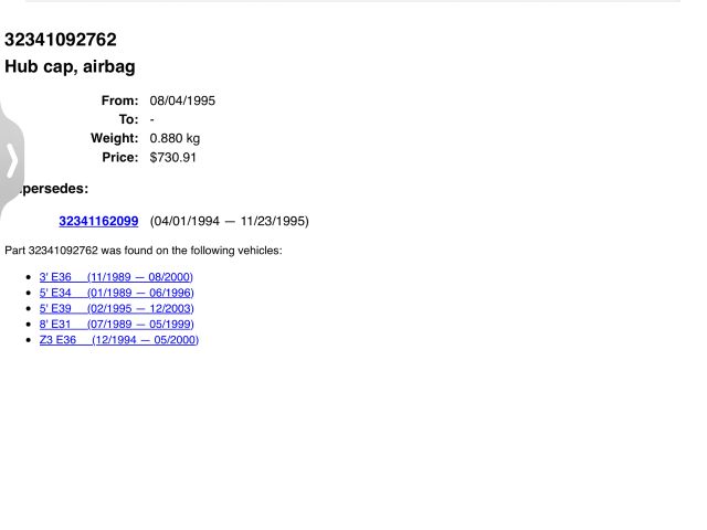 bontott BMW 3 E36 Kormánylégzsák