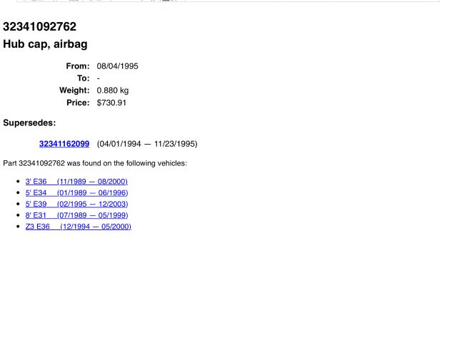 bontott BMW 3 E36 Kormánylégzsák