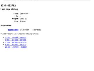 bontott BMW 3 E36 Kormánylégzsák