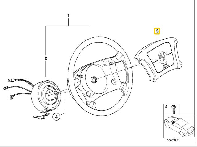 bontott BMW 3 E36 Kormánylégzsák