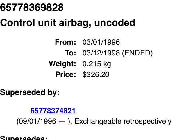 bontott BMW 3 E36 Légzsák Elektronika