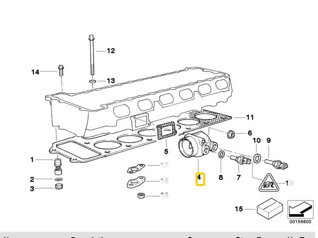 bontott BMW 3 E36 Hengerfej Vízkivezető