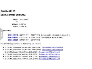 bontott BMW 3 E36 Automata Váltó Elektronika