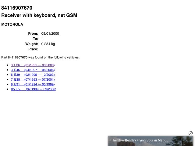 bontott BMW 3 E36 Telefon Elektronika