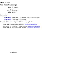 bontott BMW 3 E46 Hajtókar