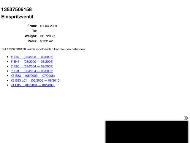 bontott BMW 3 E46 Porlasztó (1 db)