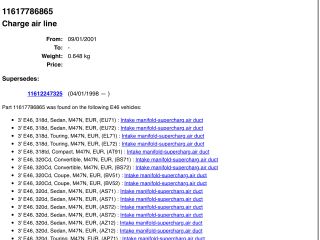 bontott BMW 3 E46 Turbócső