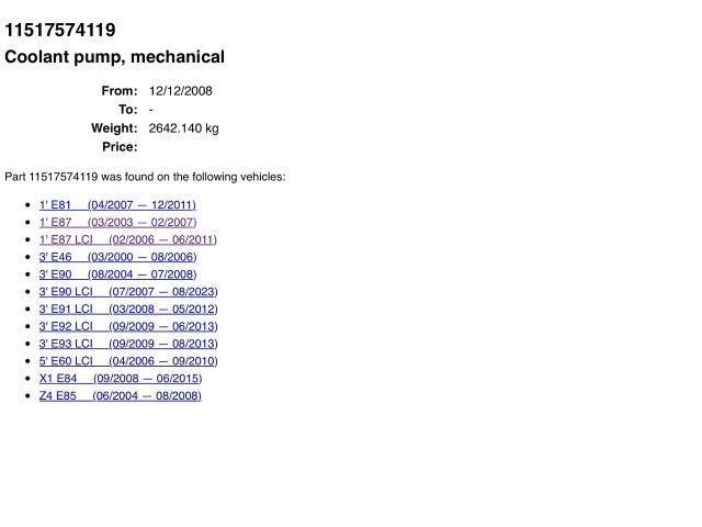 bontott BMW 3 E46 Vízpumpa