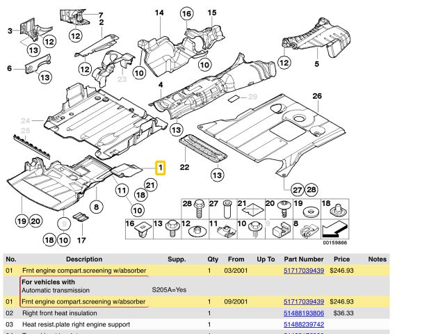 bontott BMW 3 E46 Alsó Motorburkolat