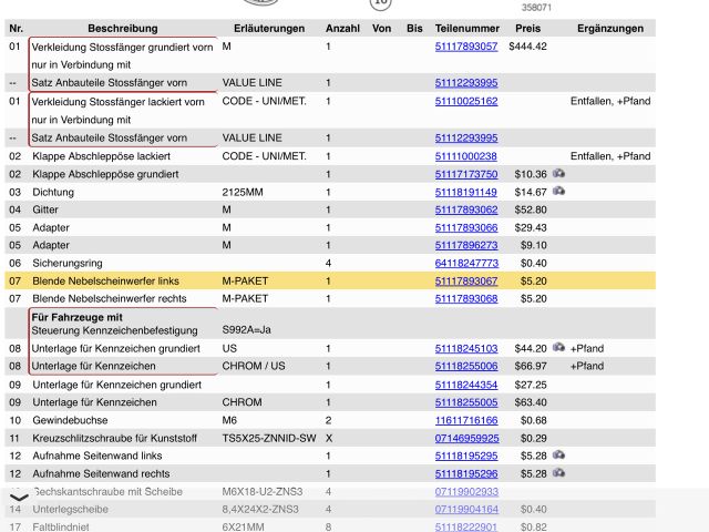 bontott BMW 3 E46 Bal Ködlámpa Rács