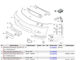 bontott BMW 3 E46 Bal Ködlámpa Rács