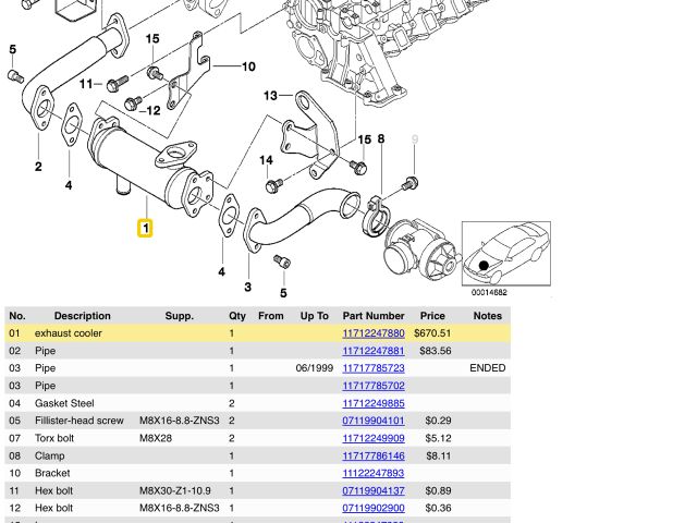 bontott BMW 3 E46 EGR Hűtő