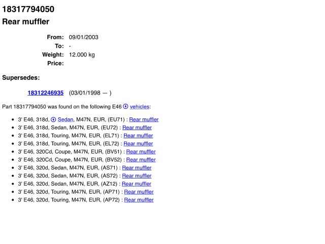 bontott BMW 3 E46 Komplett Kipufogó Rendszer