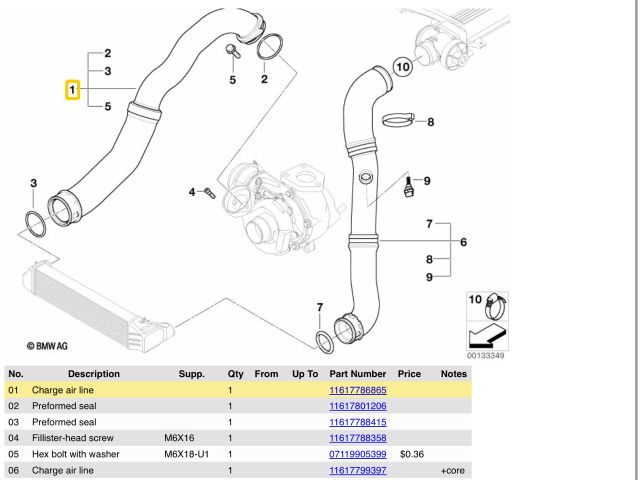 bontott BMW 3 E46 Turbócső