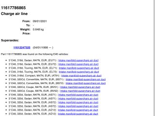 bontott BMW 3 E46 Turbócső
