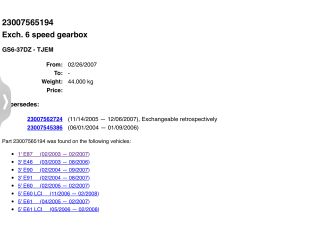 bontott BMW 3 E46 Váltó (Mechanikus)