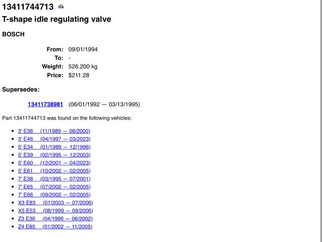 bontott BMW 3 E46 Alapjárati Motor
