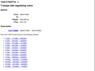 bontott BMW 3 E46 Alapjárati Motor