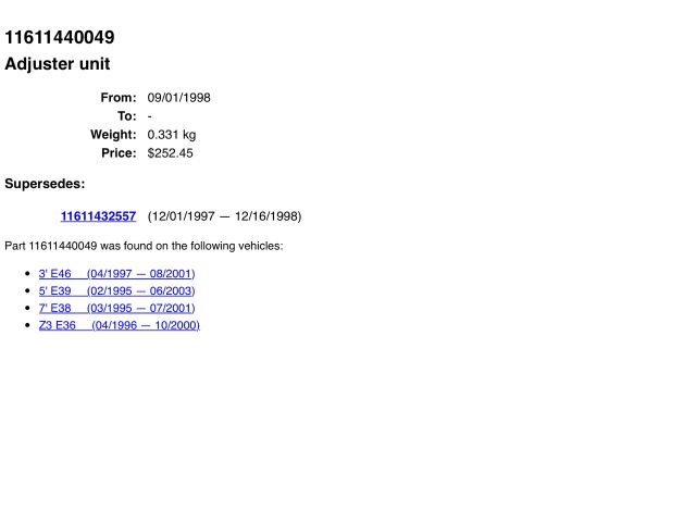 bontott BMW 3 E46 DISA Szelep