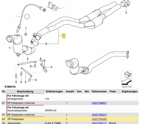 bontott BMW 3 E46 Komplett Kipufogó Rendszer