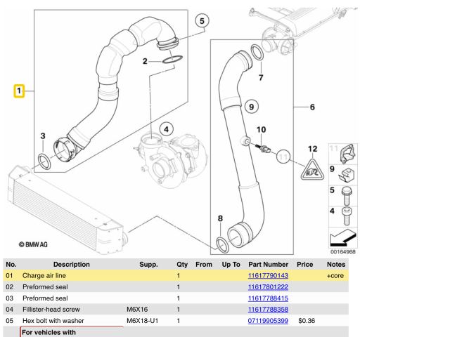 bontott BMW 3 E46 Turbócső