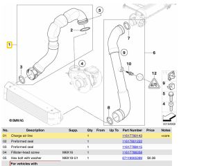 bontott BMW 3 E46 Turbócső