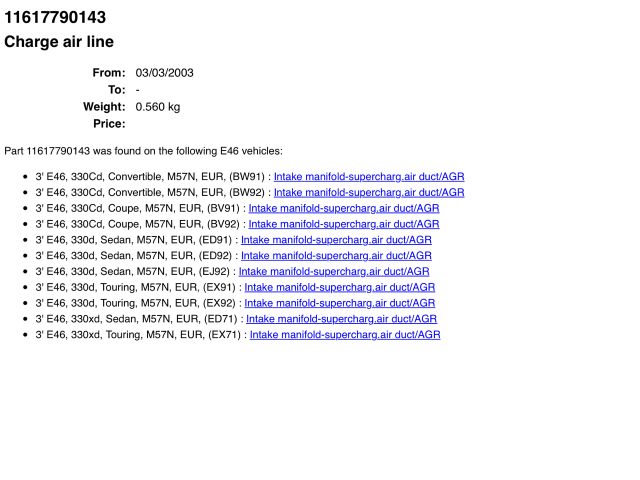 bontott BMW 3 E46 Turbócső
