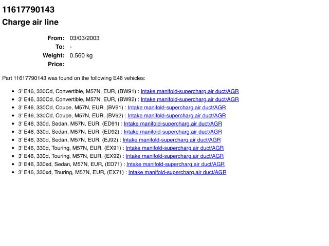 bontott BMW 3 E46 Turbócső