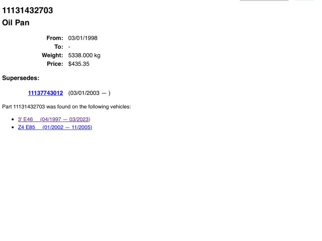 bontott BMW 3 E46 Olajteknő