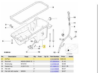 bontott BMW 3 E46 Olajteknő