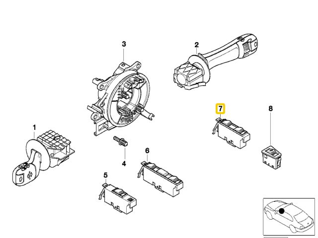 bontott BMW 3 E46 Ablakemelő Kapcsoló Négyes / Kettes