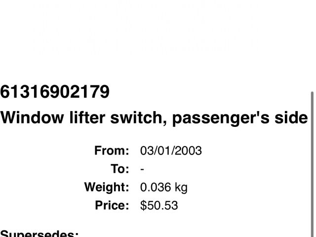 bontott BMW 3 E46 Ablakemelő Kapcsoló Négyes / Kettes