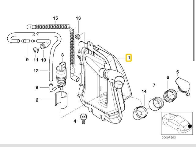 bontott BMW 3 E46 Ablakmosó Tartály