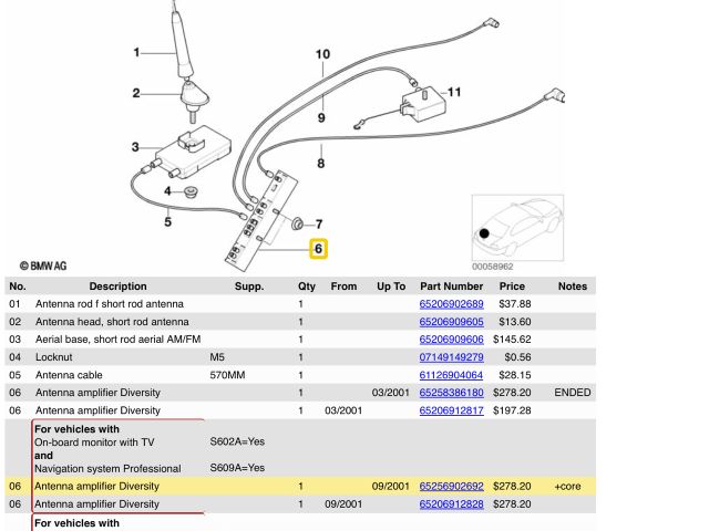 bontott BMW 3 E46 Antenna Erősítő