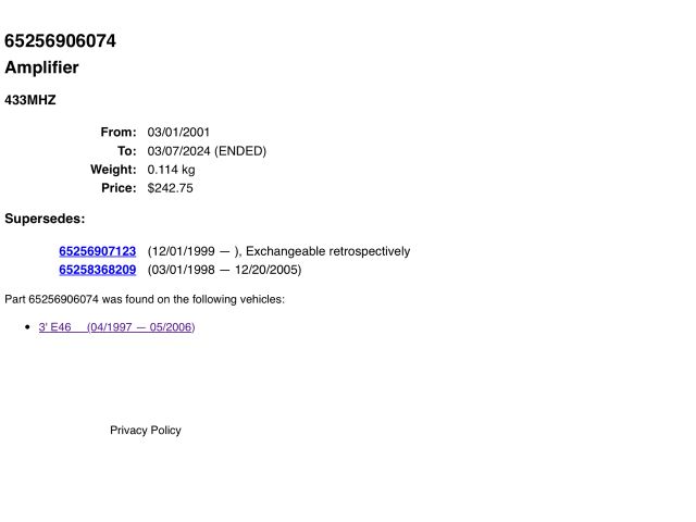 bontott BMW 3 E46 Antenna Erősítő