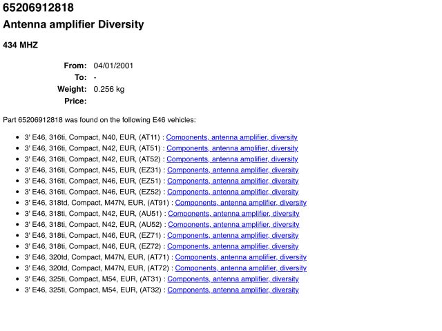 bontott BMW 3 E46 Antenna Erősítő