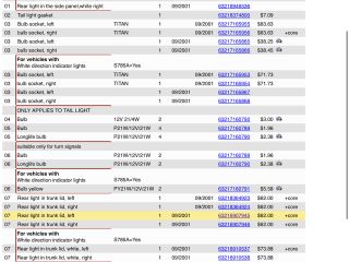 bontott BMW 3 E46 Bal Belső Hátsó Lámpa