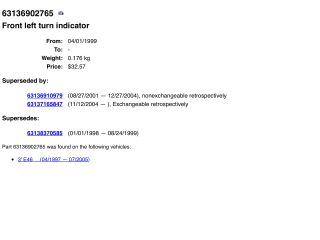 bontott BMW 3 E46 Bal első Irányjelző