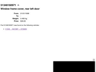 bontott BMW 3 E46 Bal hátsó Ajtó Díszléc