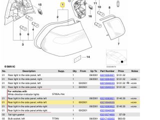 bontott BMW 3 E46 Bal Hátsó Lámpa
