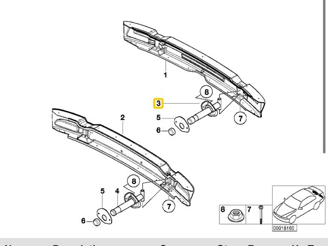 bontott BMW 3 E46 Bal hátsó Ütközéscsillapító