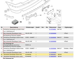 bontott BMW 3 E46 COMPACT Bal hátsó Lökhárító Díszléc