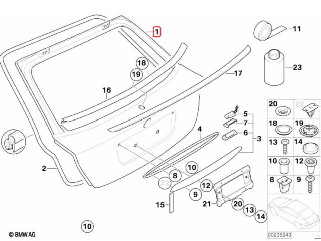 bontott BMW 3 E46 COMPACT Csomagtérajtó (Üres lemez)