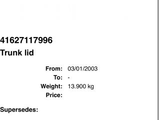 bontott BMW 3 E46 COMPACT Csomagtérajtó (Üres lemez)