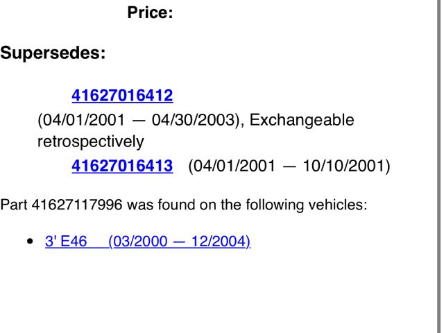 bontott BMW 3 E46 COMPACT Csomagtérajtó (Üres lemez)