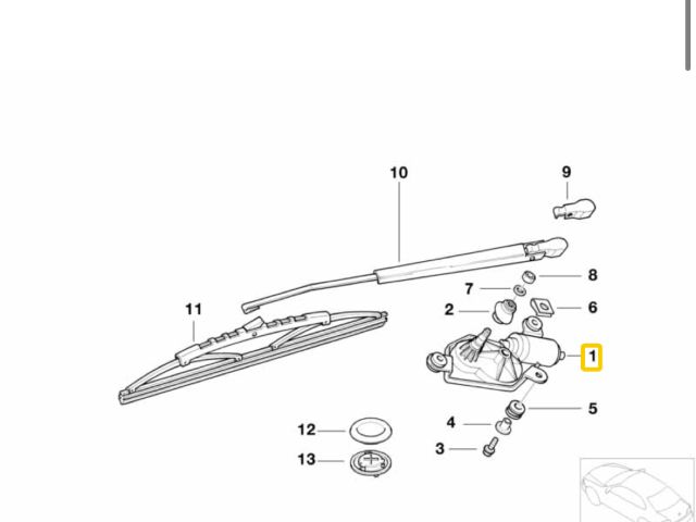bontott BMW 3 E46 COMPACT Hátsó Ablaktörlő Motor