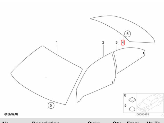 bontott BMW 3 E46 COMPACT Hátsó Szélvédő
